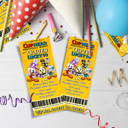 cuphead Birthday Decorations, netflix Party Supplies, cuphead games Themed, cuphead Digital Template, Editable CUPHEAD Image SVG PNG