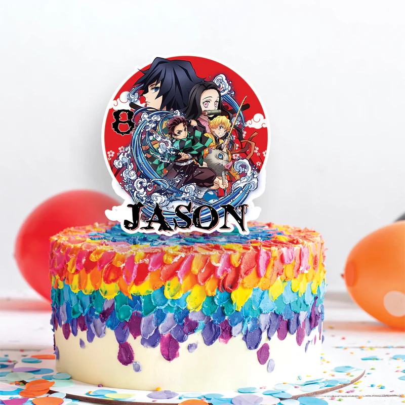 Demon Slayer Birthday Decorations, Anime Series Party Supplies, Demon Slayer Themed, Demon Slayer Digital Template, Editable Demon Slayer Image SVG PNG