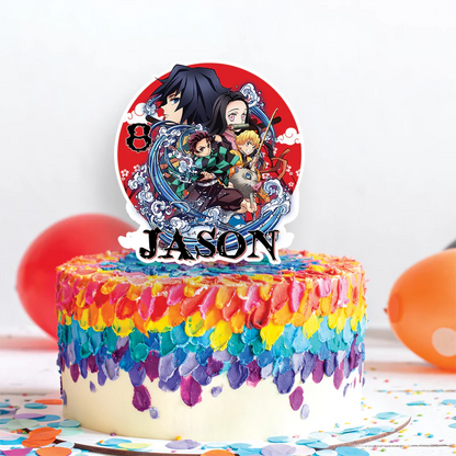 Demon Slayer Birthday Decorations, Anime Series Party Supplies, Demon Slayer Themed, Demon Slayer Digital Template, Editable Demon Slayer Image SVG PNG