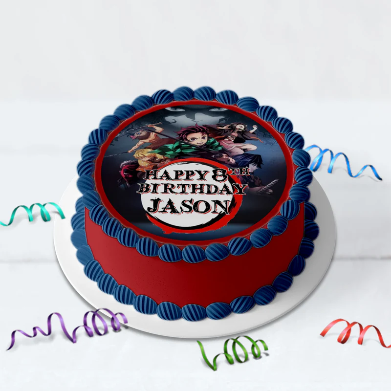 Demon Slayer Birthday Decorations, Anime Series Party Supplies, Demon Slayer Themed, Demon Slayer Digital Template, Editable Demon Slayer Image SVG PNG