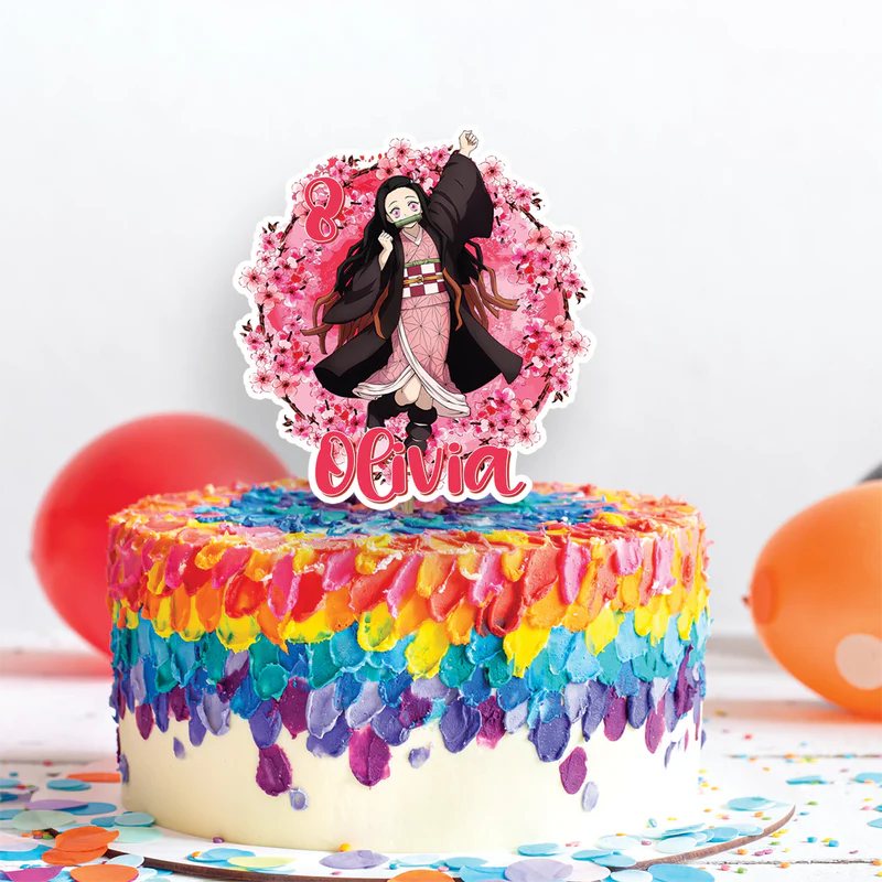 Demon Slayer  Birthday Decorations, Nezuko Party Supplies, Anime Themed, Demon Slayer Girl Digital Template, Editable Demon Slayer Nezuko Kamado Image SVG PNG