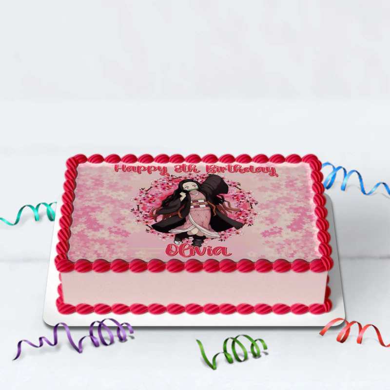 Demon Slayer  Birthday Decorations, Nezuko Party Supplies, Anime Themed, Demon Slayer Girl Digital Template, Editable Demon Slayer Nezuko Kamado Image SVG PNG