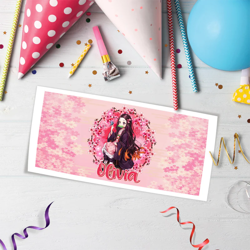 Demon Slayer  Birthday Decorations, Nezuko Party Supplies, Anime Themed, Demon Slayer Girl Digital Template, Editable Demon Slayer Nezuko Kamado Image SVG PNG