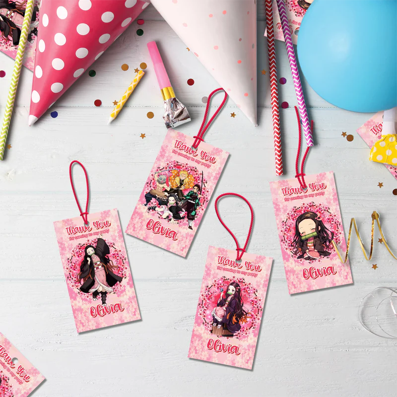 Demon Slayer  Birthday Decorations, Nezuko Party Supplies, Anime Themed, Demon Slayer Girl Digital Template, Editable Demon Slayer Nezuko Kamado Image SVG PNG