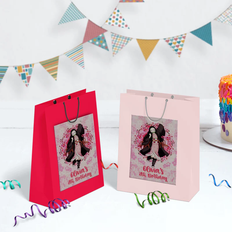 Demon Slayer  Birthday Decorations, Nezuko Party Supplies, Anime Themed, Demon Slayer Girl Digital Template, Editable Demon Slayer Nezuko Kamado Image SVG PNG