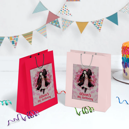 Demon Slayer  Birthday Decorations, Nezuko Party Supplies, Anime Themed, Demon Slayer Girl Digital Template, Editable Demon Slayer Nezuko Kamado Image SVG PNG