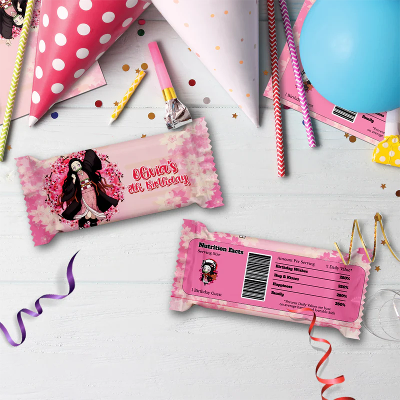 Demon Slayer  Birthday Decorations, Nezuko Party Supplies, Anime Themed, Demon Slayer Girl Digital Template, Editable Demon Slayer Nezuko Kamado Image SVG PNG