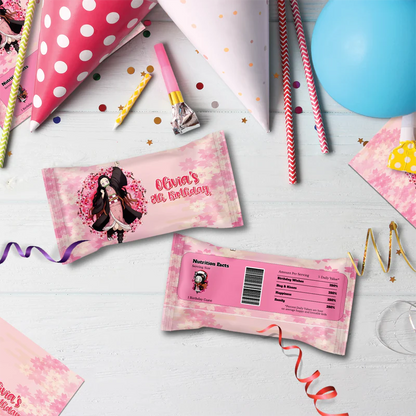 Demon Slayer  Birthday Decorations, Nezuko Party Supplies, Anime Themed, Demon Slayer Girl Digital Template, Editable Demon Slayer Nezuko Kamado Image SVG PNG