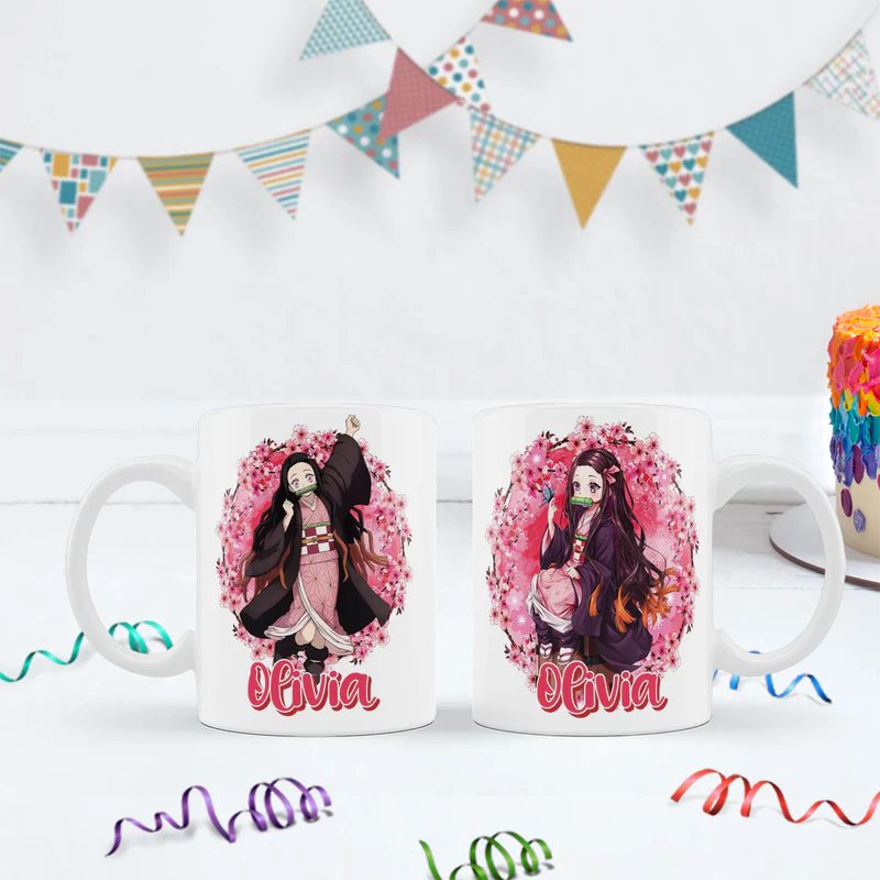 Demon Slayer  Birthday Decorations, Nezuko Party Supplies, Anime Themed, Demon Slayer Girl Digital Template, Editable Demon Slayer Nezuko Kamado Image SVG PNG