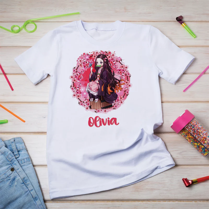 Demon Slayer  Birthday Decorations, Nezuko Party Supplies, Anime Themed, Demon Slayer Girl Digital Template, Editable Demon Slayer Nezuko Kamado Image SVG PNG