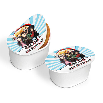 Mini Pringles label featuring Demon Slayer theme