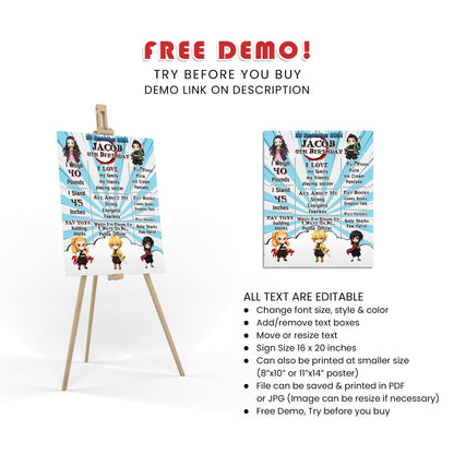 Demon Slayer Milestone Poster : Demon Slayer Themed Milestone Posters, Customized for Your Event