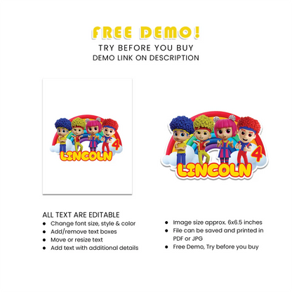 D Billions Personalized Cake Toppers Kids Birthday Party Decor