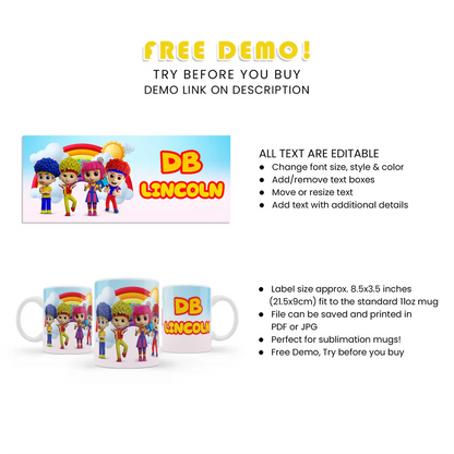 D Billions Sublimation Mug Kids Theme Gift