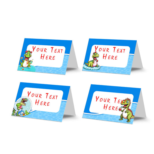 Personalized dinosaur food cards for themed events