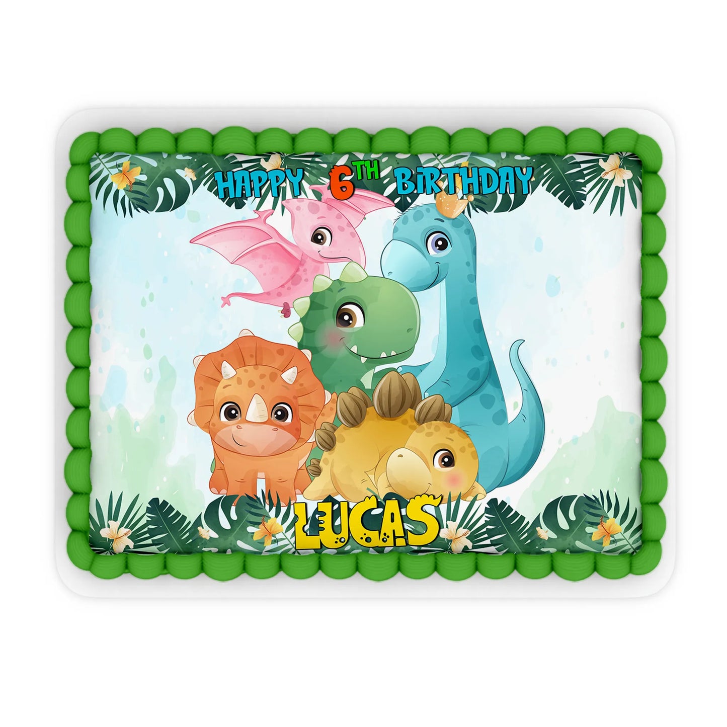 Dinosaurs for Kids-themed edible sheet cake image