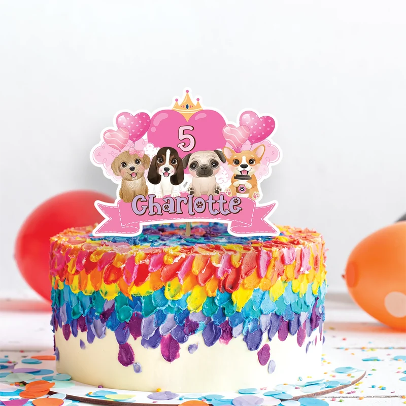 Dog Birthday Decorations, Puppy Party Supplies, Pawty Themed, Paw Digital Template, Editable Puppy & Dog Image SVG PNG