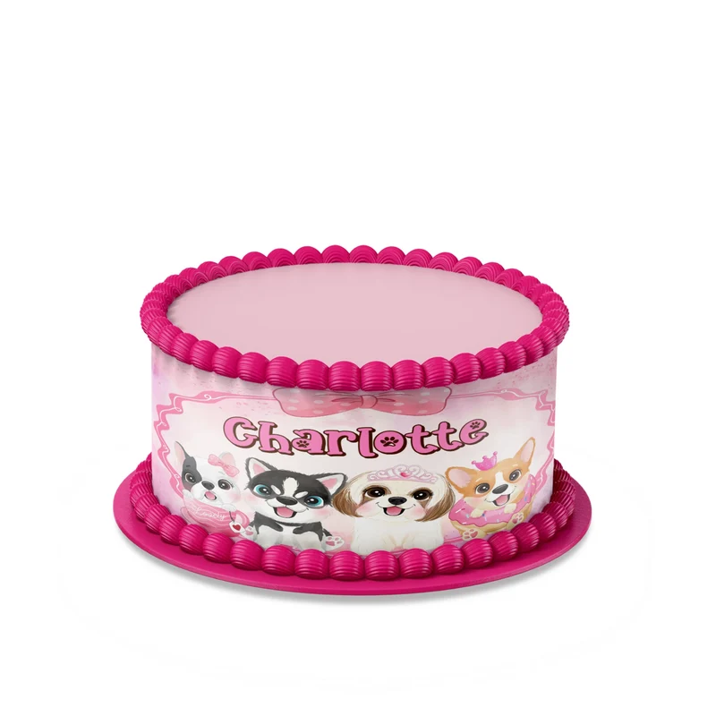 Puppy & Dog custom cake strips with cute paw print patterns displayed neatly on a clean white background