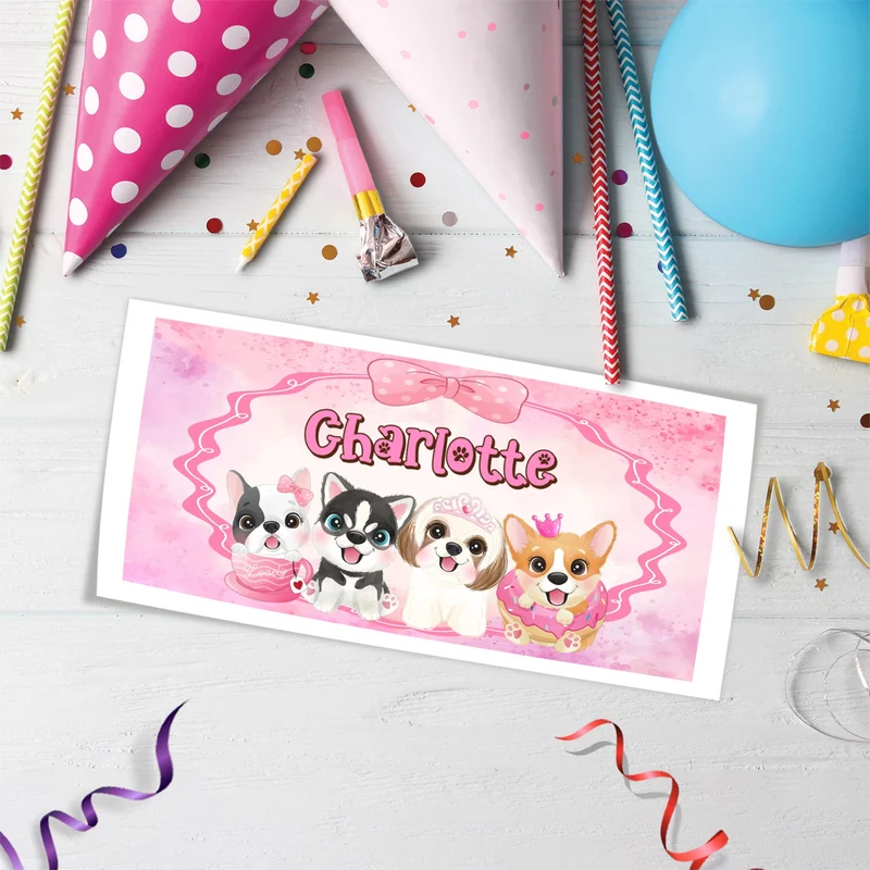 Dog Birthday Decorations, Puppy Party Supplies, Pawty Themed, Paw Digital Template, Editable Puppy & Dog Image SVG PNG