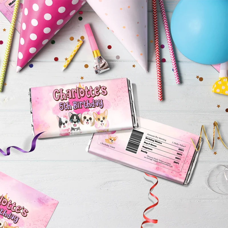 Dog Birthday Decorations, Puppy Party Supplies, Pawty Themed, Paw Digital Template, Editable Puppy & Dog Image SVG PNG
