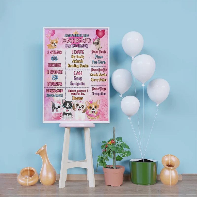 Dog Birthday Decorations, Puppy Party Supplies, Pawty Themed, Paw Digital Template, Editable Puppy & Dog Image SVG PNG
