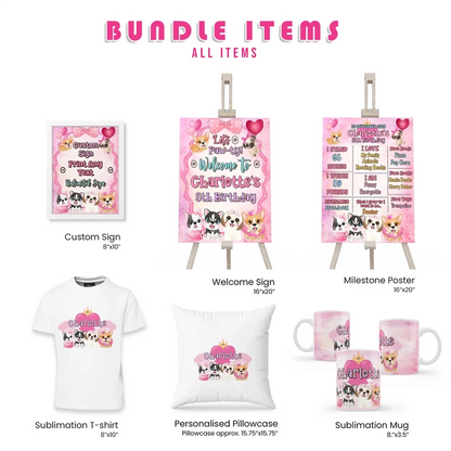 Puppy & Dog Personalized Party Pack Bundle Printable Digital Download