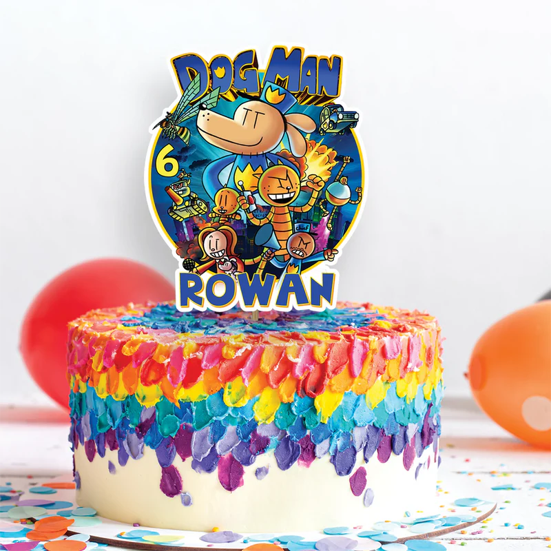Dog Man Birthday Decorations, Funny cartoon Party Supplies, Superhero Dog Themed, Dogman Digital Template, Editable Dog Man Image SVG PNG