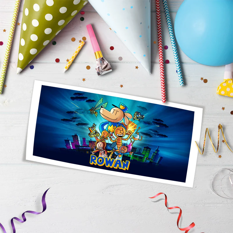 Dog Man Birthday Decorations, Funny cartoon Party Supplies, Superhero Dog Themed, Dogman Digital Template, Editable Dog Man Image SVG PNG