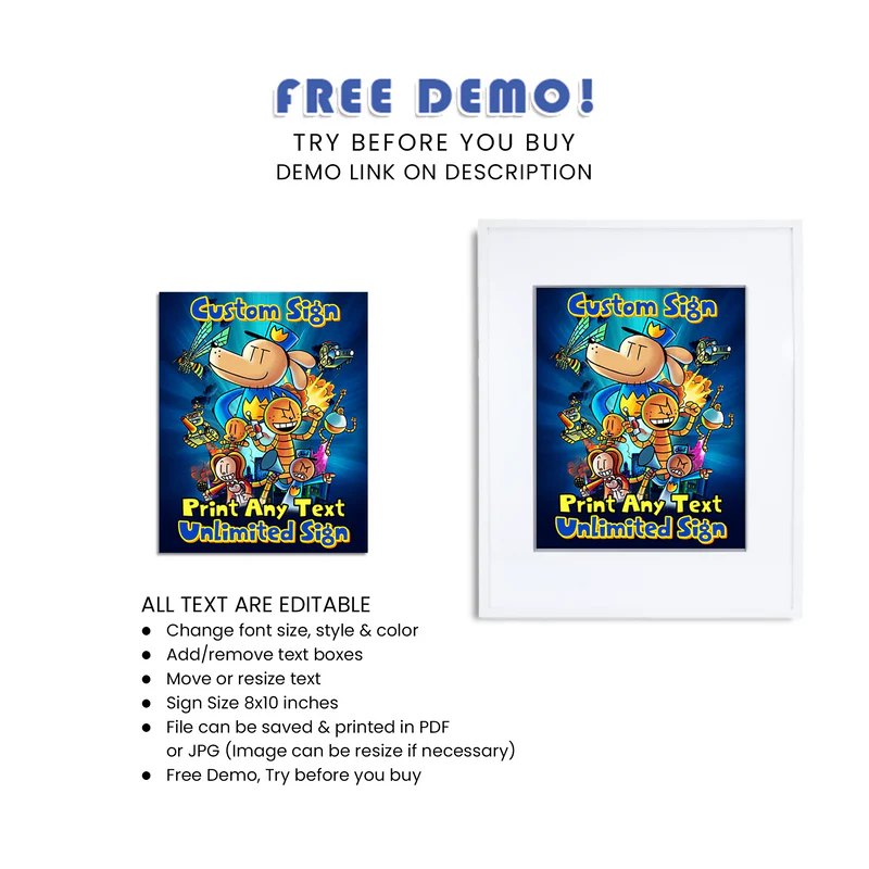 Dog Man Custom Sign Printable Digital Download