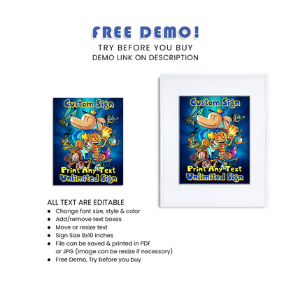 Dog Man Custom Sign Printable Digital Download