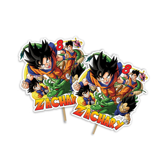 Dragon Ball themed personalized cake toppers