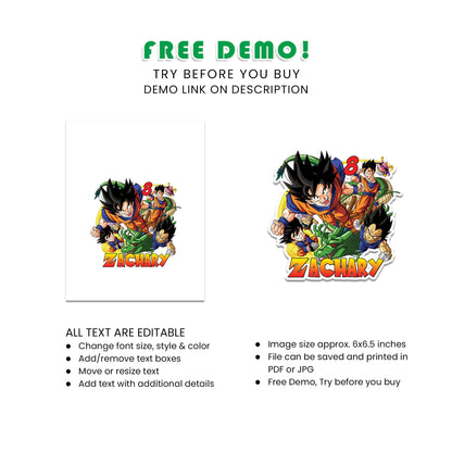 Dragon Ball Themed Personalized Cake Toppers - Perfect for Birthday Parties