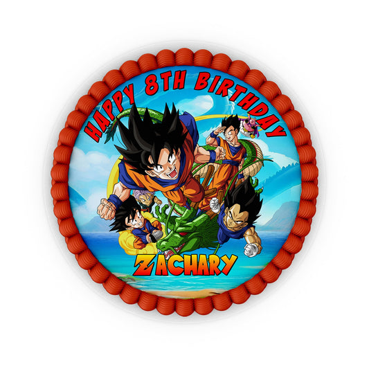 Round Dragon Ball personalized edible sheet cake images