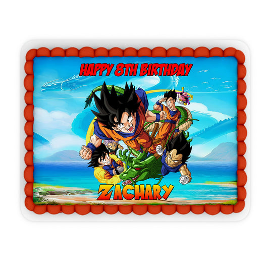 Rectangle Dragon Ball personalized edible sheet cake images