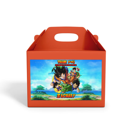 Dragon Ball themed treat box label