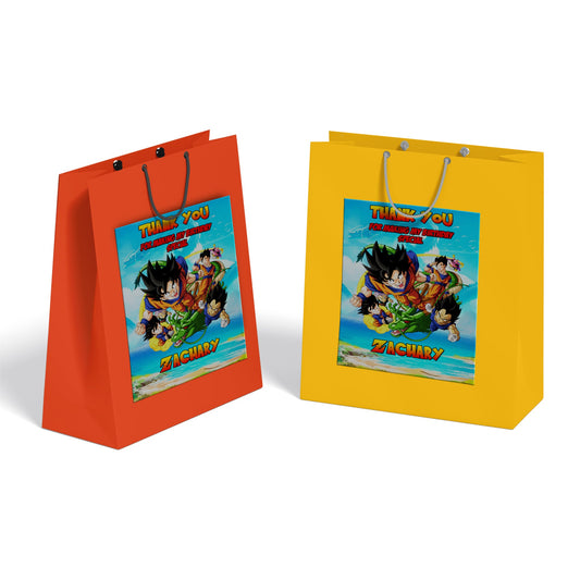 Dragon Ball themed goody bag label