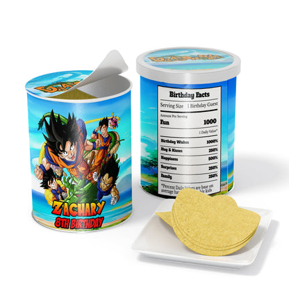 Small Pringles label with Dragon Ball theme