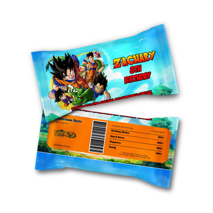 Dragon Ball themed Skittles label