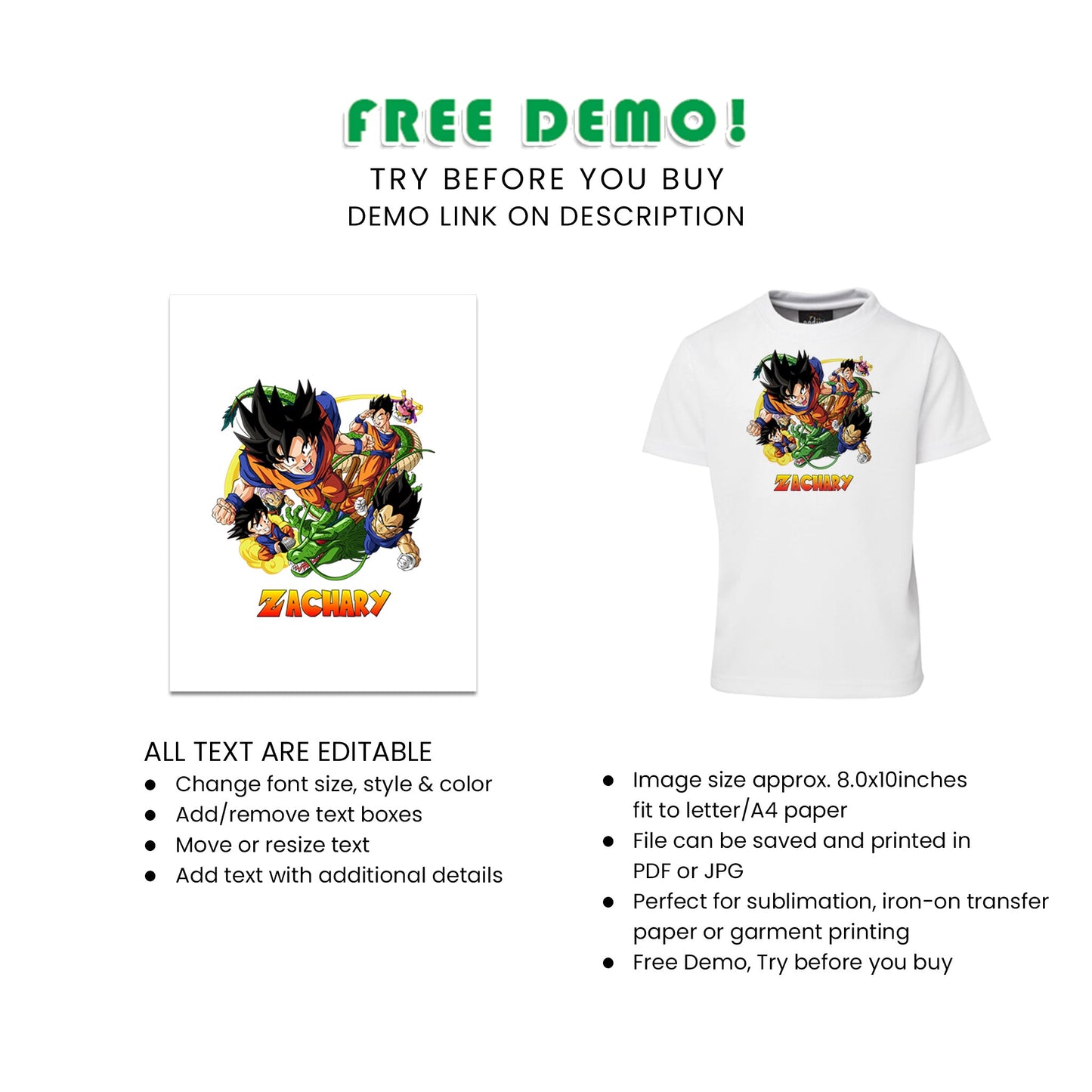 Dragon Ball Sublimation T-Shirt - Show Your Fandom