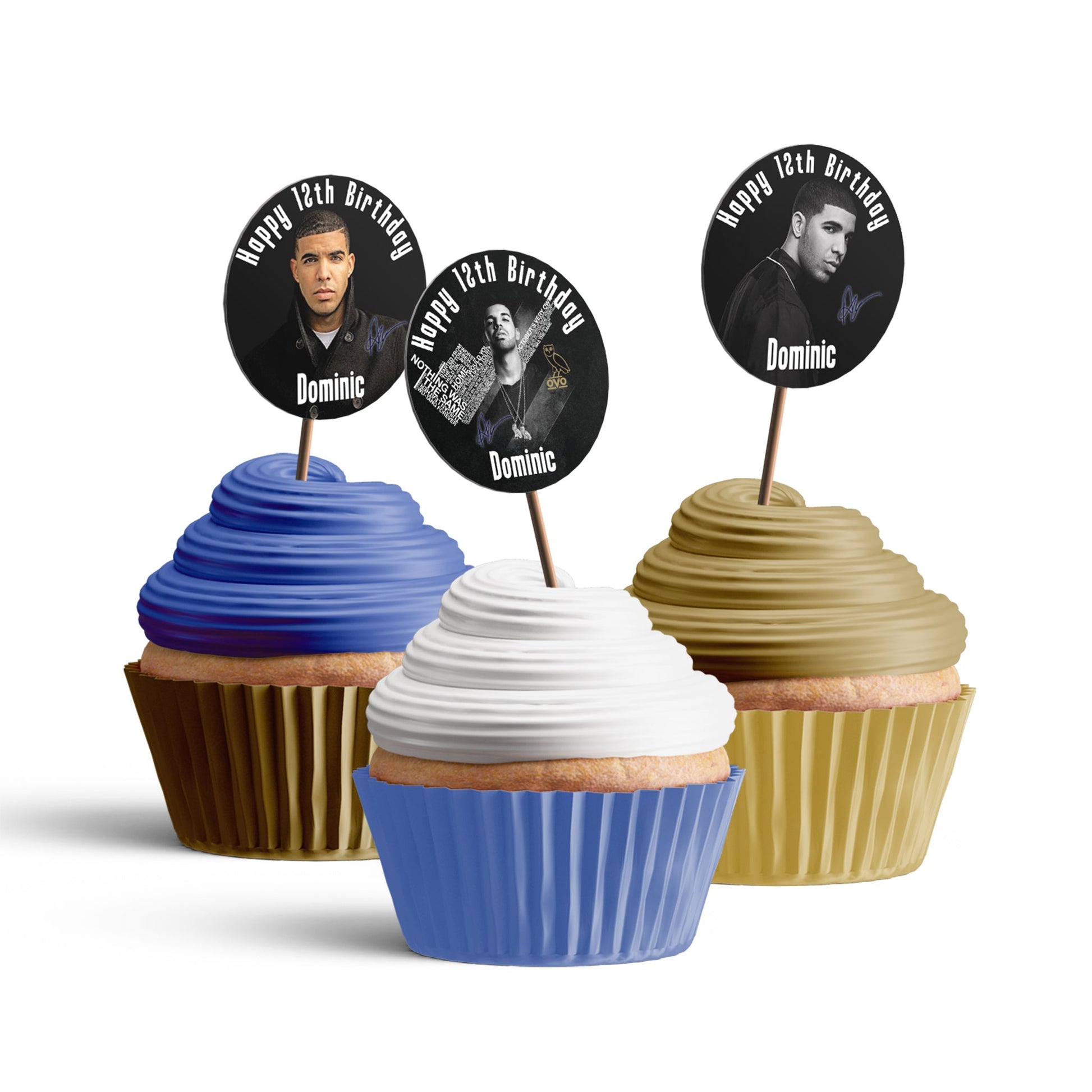 Drake Personalized Cupcakes Toppers