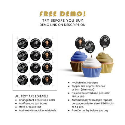 Drake Personalized Cupcakes Toppers - Custom Cupcake Toppers Featuring Drake, Ideal for Parties