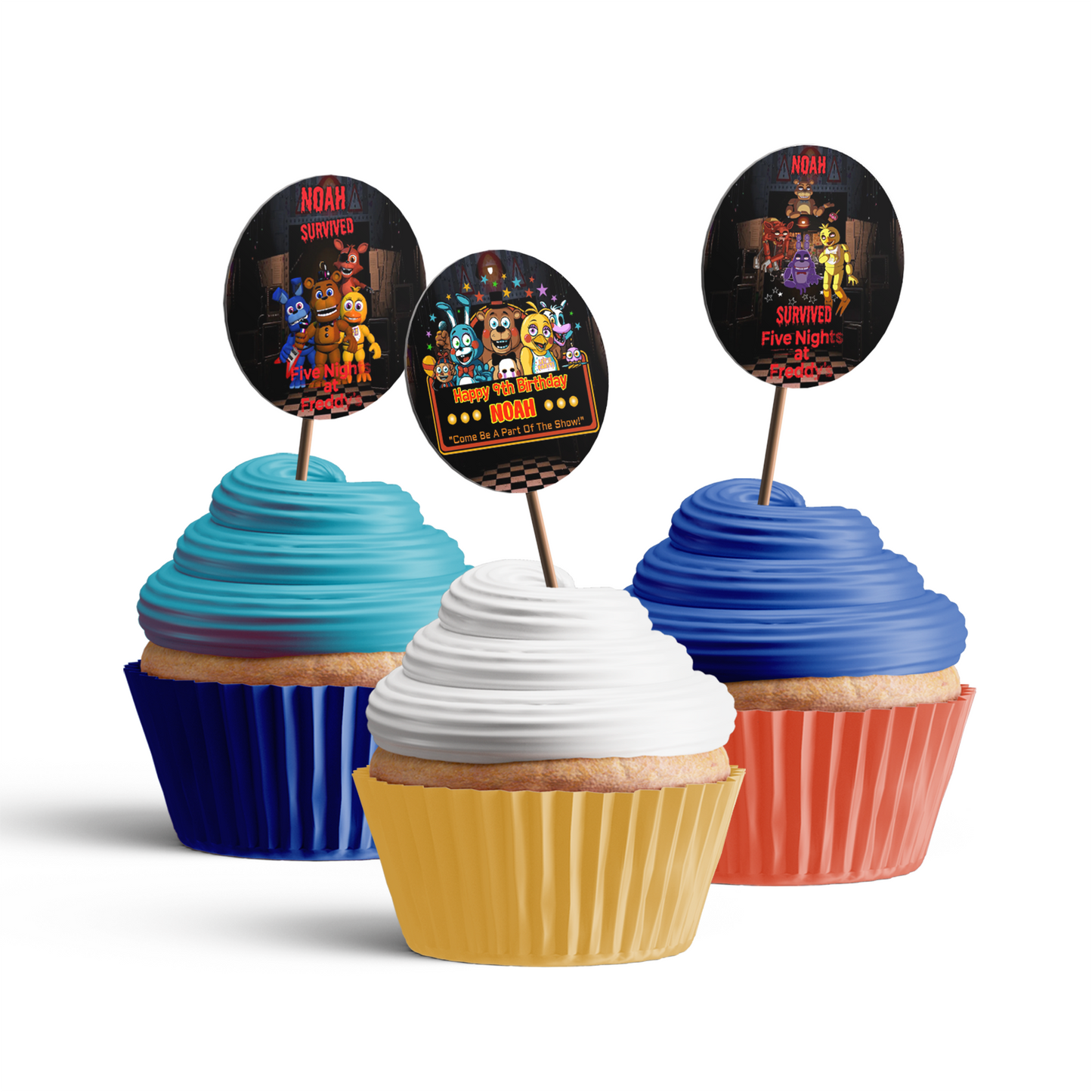 Five Nights At Freddy’s Themed Personalized Cupcake Toppers