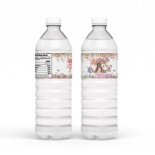 Magical Fairy Water Bottle Label for custom fairy-themed party drinks