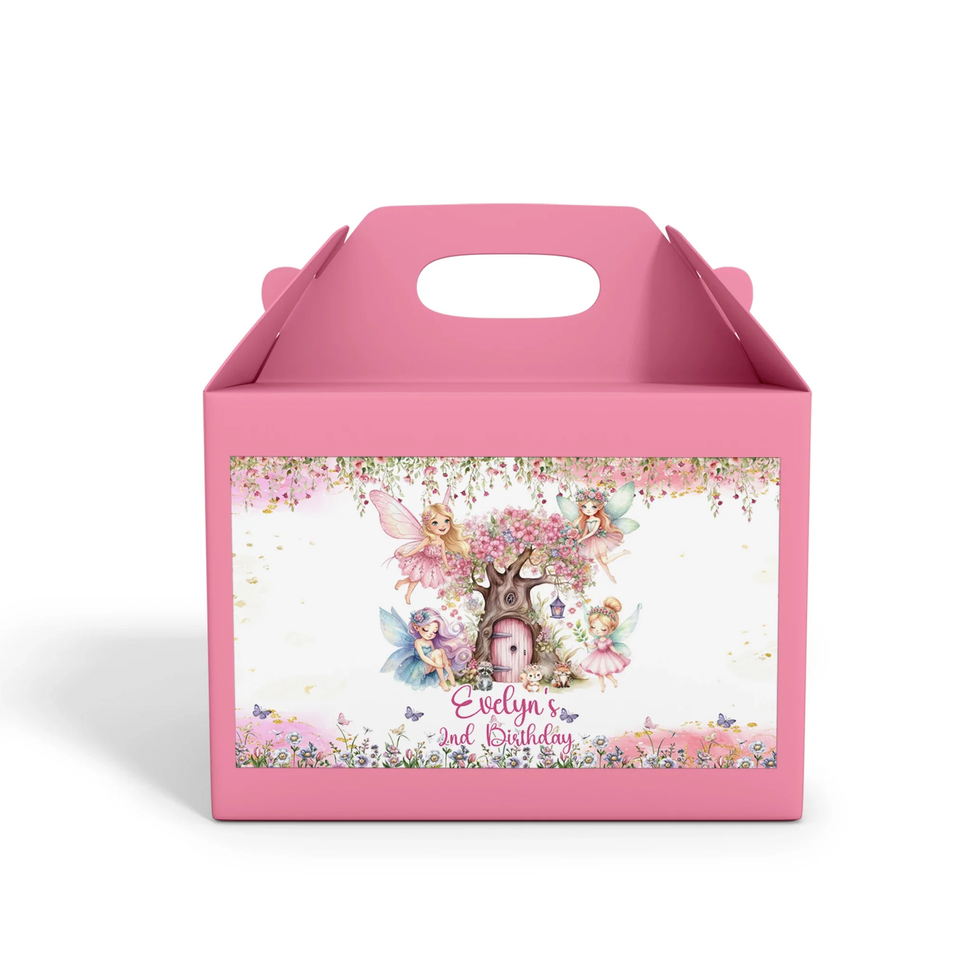 Magical Fairy Treat Box Label for custom party favor boxes with fairy theme