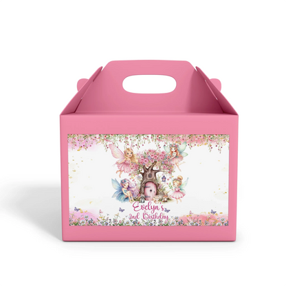 Magical Fairy Treat Box Label for custom party favor boxes with fairy theme