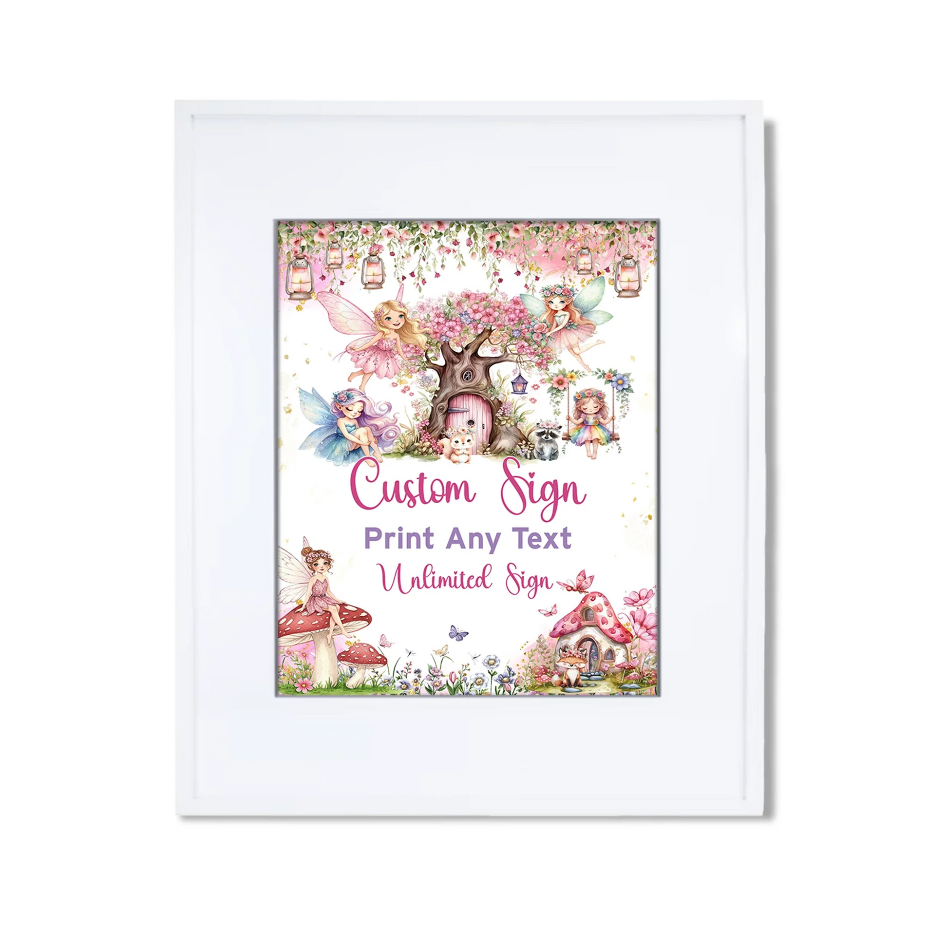 Magical Fairy Custom Sign for personalized fairy party decorations