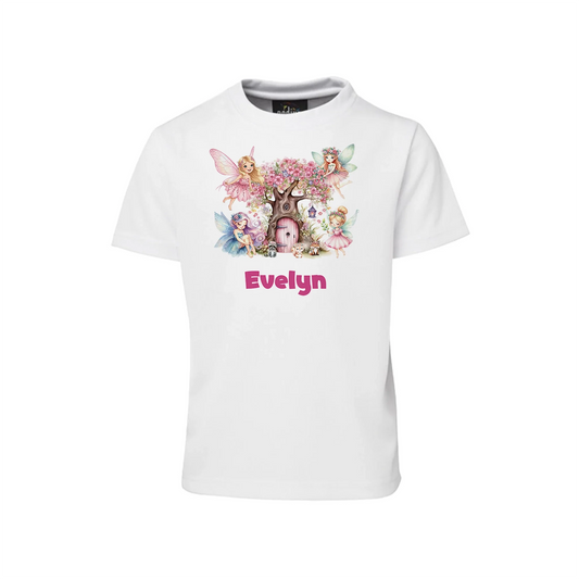 Magical Fairy Sublimation T-Shirt with personalized fairy birthday graphics