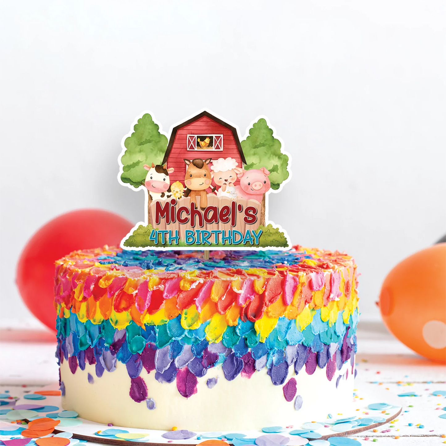 1st Birthday Birthday Decorations, Tracktor Party Supplies, Farm Animals Themed, Barn Yard Theme Digital Template, Editable Farm Animals Theme Image SVG PNG