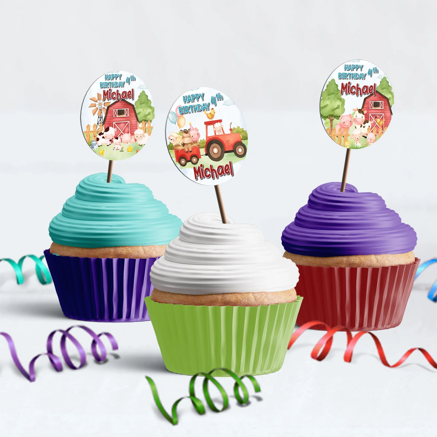 1st Birthday Birthday Decorations, Tracktor Party Supplies, Farm Animals Themed, Barn Yard Theme Digital Template, Editable Farm Animals Theme Image SVG PNG