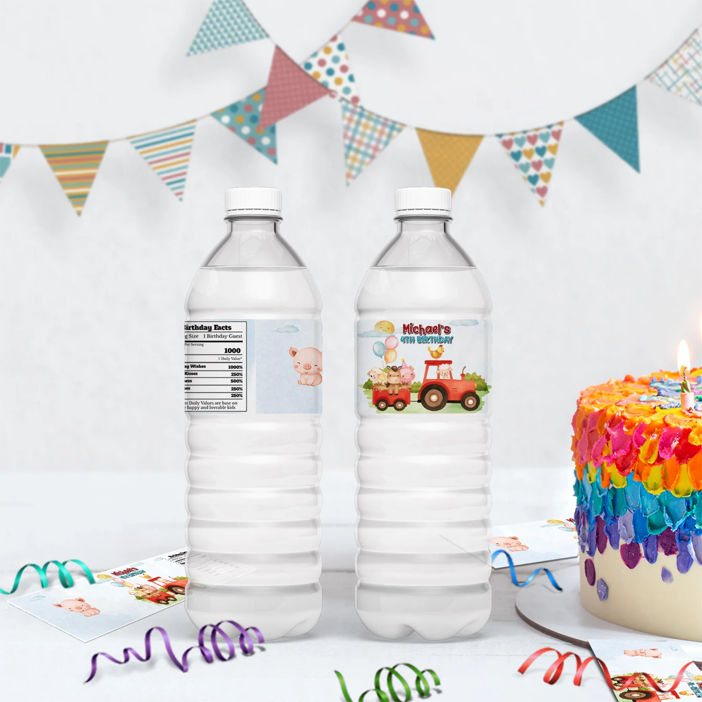 1st Birthday Birthday Decorations, Tracktor Party Supplies, Farm Animals Themed, Barn Yard Theme Digital Template, Editable Farm Animals Theme Image SVG PNG